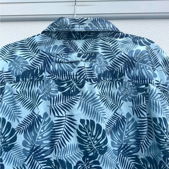 Duluth Trading Button Down Shirt Hawaiian Mens L Blue Relaxed Fit Resort Cotton - Picture 7 of 10